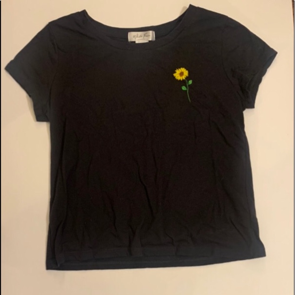 Girls XL white fawn sunflower shirt